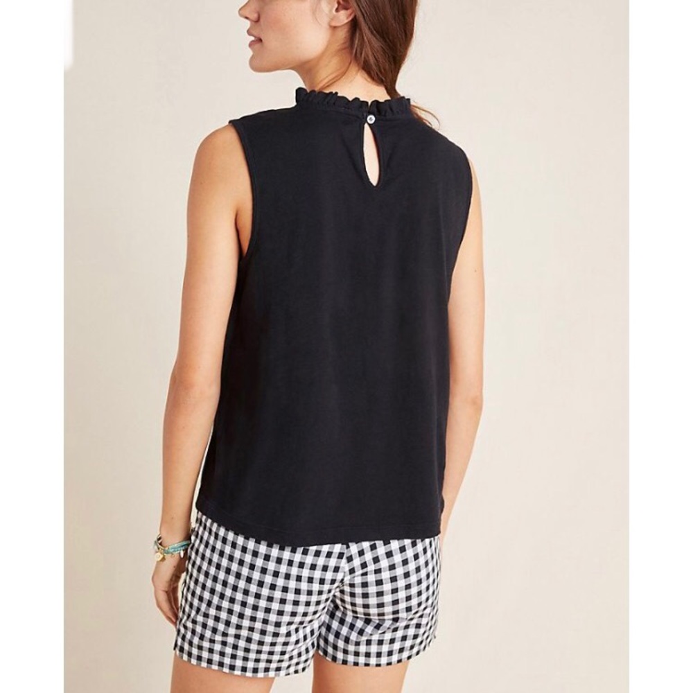 Anthropologie Black Ruffled Top size M - Picture 3 of 12